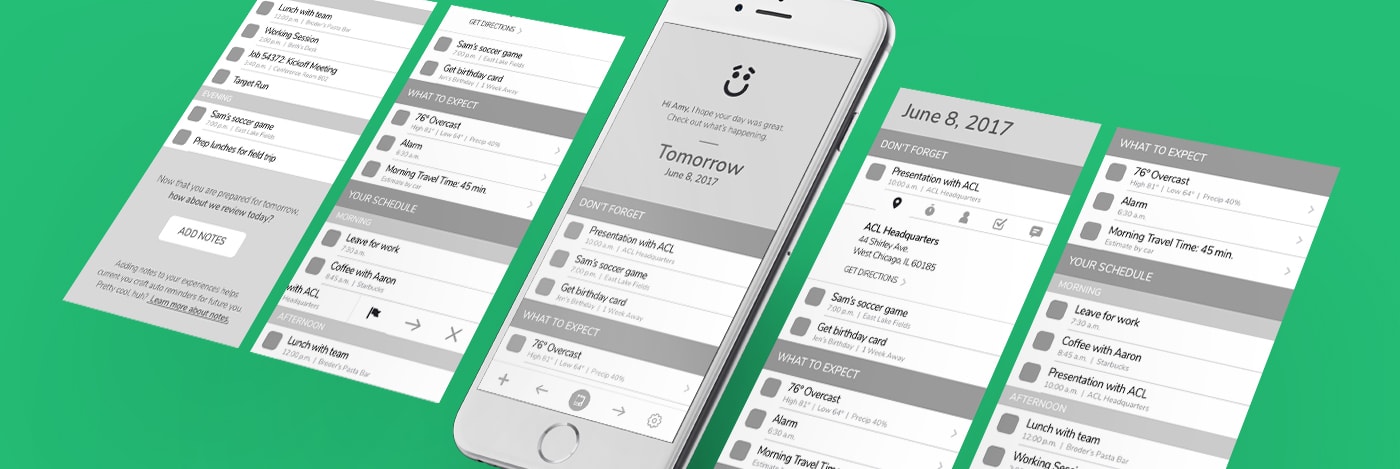 App wireframes